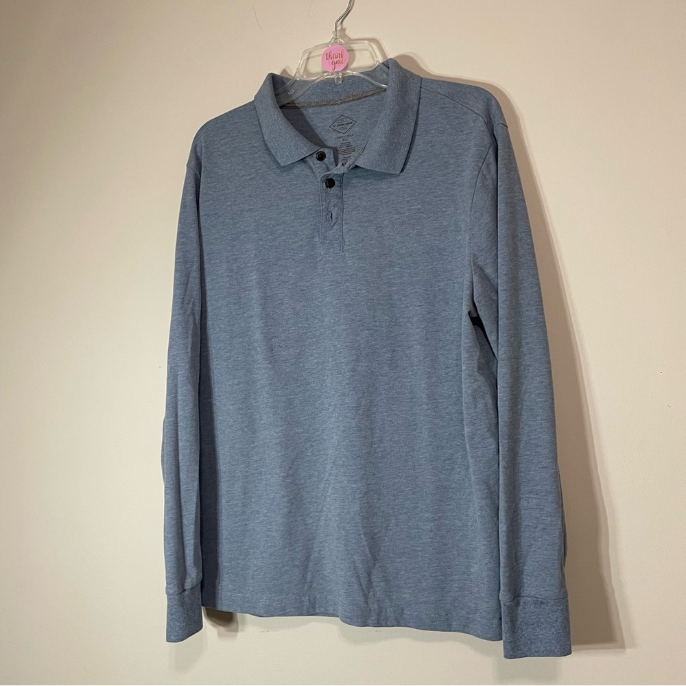 St. John's‎ Bay Light Blue Long Sleeve Polo ~ Size XL Business Casual